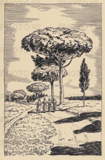 Soteris, 1920-1930. Additional Info: Illustration for the novel Soteris about the persecution of Christians in Rome - year and place of publication unknown.