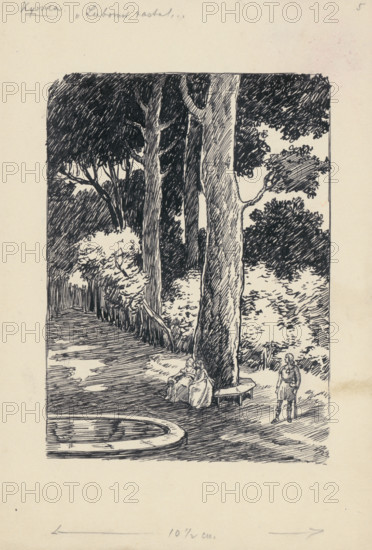 Lubomir stood..., 1928. Additional Info: Illustration for the novel by F.Urbanek Kysuc, Society of St. Adalbert, Trnava, 1928 - 8 illus.