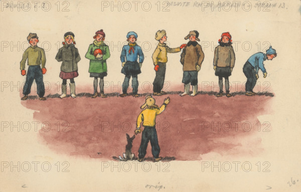 Call them by their names, 1928. Additional Info: Illustration for children's magazine Druzba, Bratislava 1950-53, p.7, p.13.