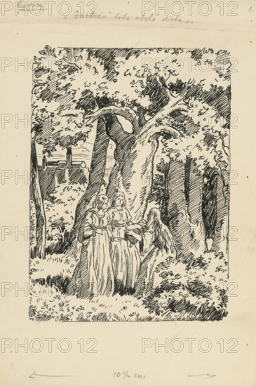 Save this poor child...., 1928. Additional Info: Illustration to a novel by F.Urbanek Kysuc, Society of St. Adalbert, Trnava 1928 - 8 illus.