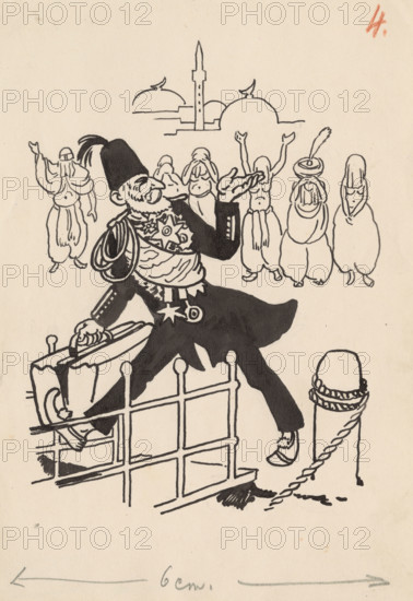 Satirical Drawing IV., around 1940. Additional Info: Kaleidoscope - drawing no. 4.