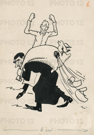 Satirical Drawing VI., around 1940. Additional Info: Kaleidoscope - drawing no. 6.