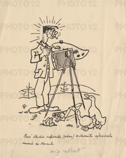 Satirical Drawing for a Magazine I., around 1940.