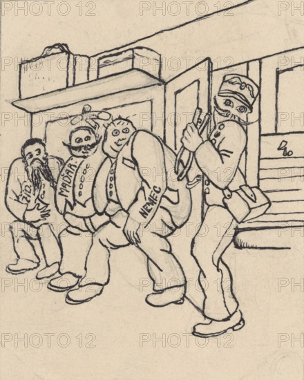 Satirical Drawing for a Magazine IV., around 1940.