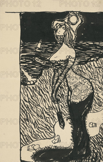 Caricature of women's fashion, 1908-1912.
