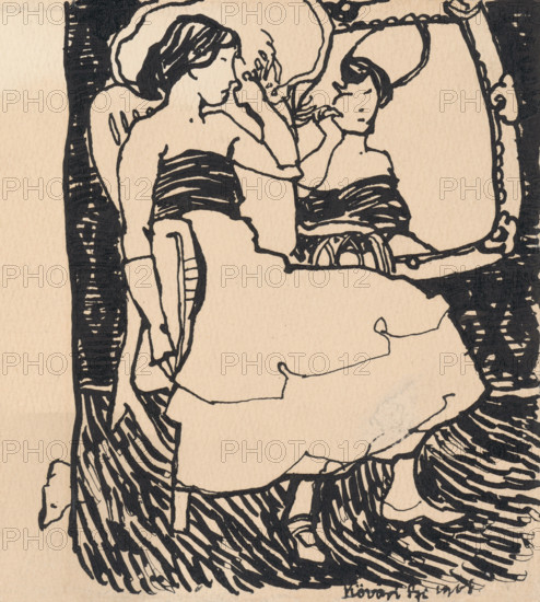 In front of mirror III., 1908.
