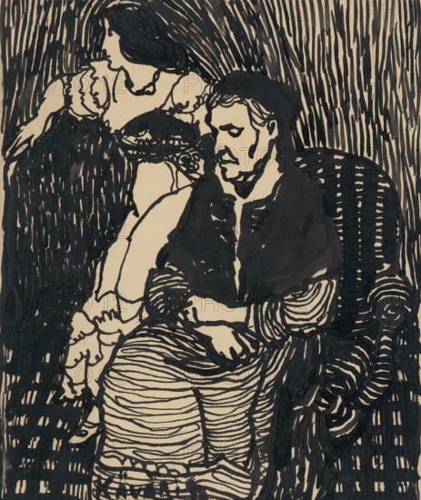 Old woman and young girl, 1908-1912.