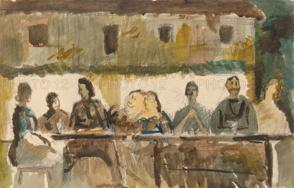 Banquet in front of the house, 1940-1949.