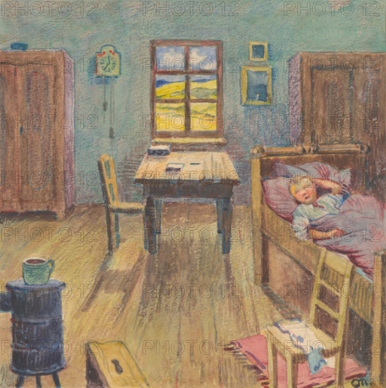 15.- Early sleeper, 1932. Additional Info: Illustrations for the book - August Horislav skultéty. Speeches. Bratislava : Viktor Sekey, [1932].