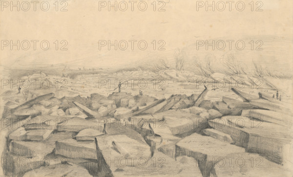 Ice Floes on the River Poprad, around 1866-1868