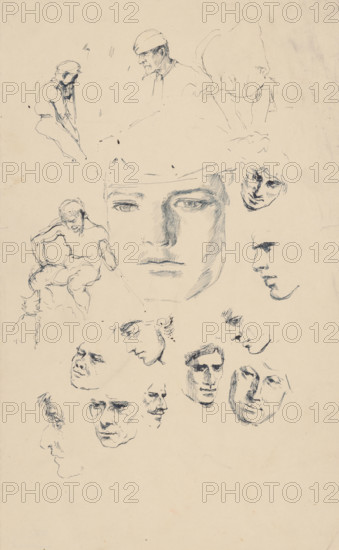 Studies of heads, 1880-1910.