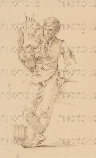 Study of a Smoking Coachman, 1890-1900.