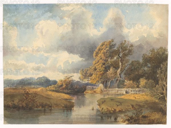 Lake in the Swiss Park, around 1870. Additional Info: Drawings based on J.J.Ulrich's designs.