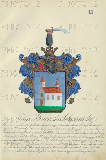 Coat of arms of the Klinovska Lokcanska family, 1904. Additional Info: Adolf Medzihradsky's manuscript album arvamegyei nemesi csaladok cimerei 1755-1842 (Coats of arms of the gentry families of Orava County)