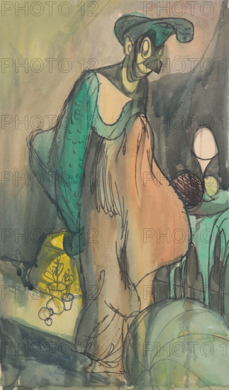 Woman with a bird's face, 1940-1944.