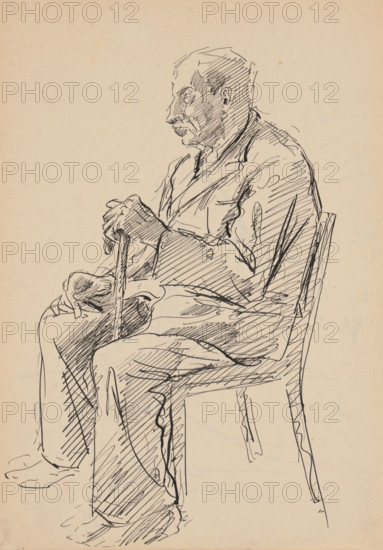 Seated Old Man with a Stick, 1939/1944.