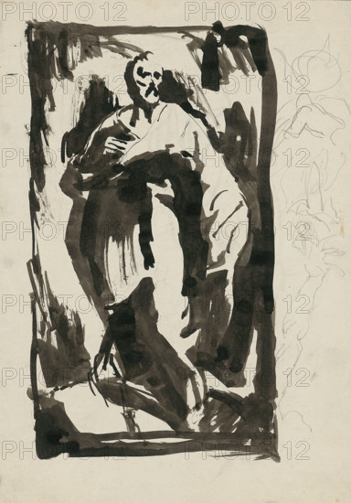 Sketch of a standing man, 1940-1944.