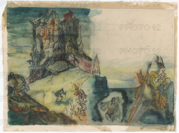Suggestion for the cover for the fairy tale The Haunted Castle, 1940-1944.