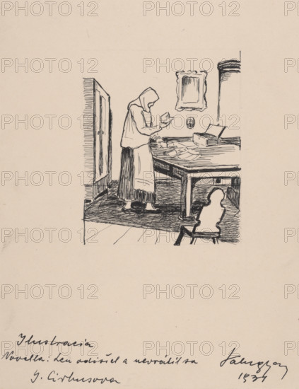 He just left, he didn't come back, 1931. Additional Info: Illustrations for the book - Jolana Cirbusova. Silent battles: fairy tales. Trnava: St. Adalbert's Society, 1932.