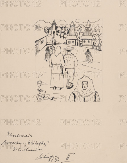 Female Teachers, 1931. Additional Info: Illustrations for the book - Jolana Cirbusova. Silent battles: fairy tales. Trnava: St. Adalbert's Society, 1932 Vojtecha, 1932.