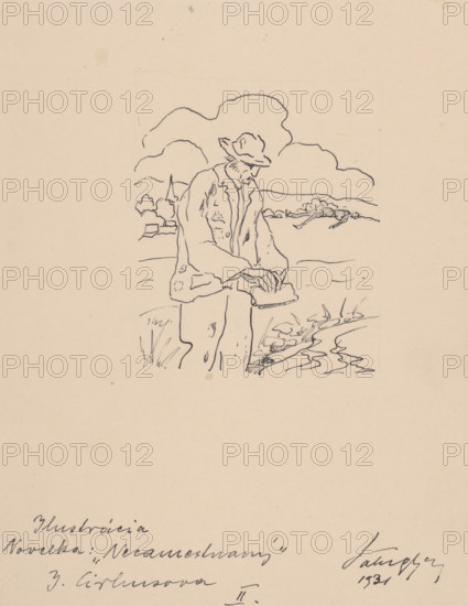 Unemployed, 1931. Additional Info: Illustrations for the book - Jolana Cirbusova. Silent battles: fairy tales. Trnava: St. Adalbert's Society, 1932.