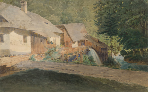Mill on the edge of the forest, around 1860.