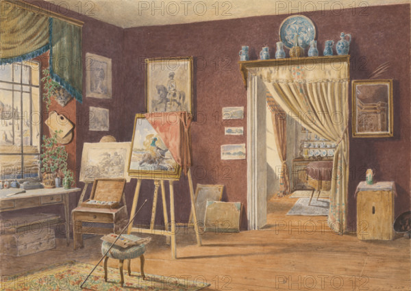 View of the artist's studio, 1891.