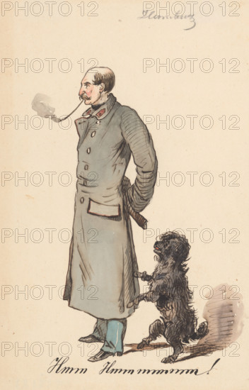 Soldier with a dog, 1850-1860.