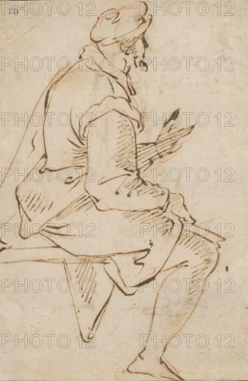 Study of a seated man, around 1500.