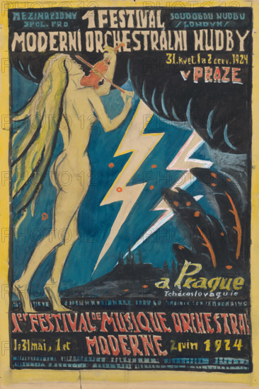 Poster for the 1st international festival of modern orchestral music, 1924.