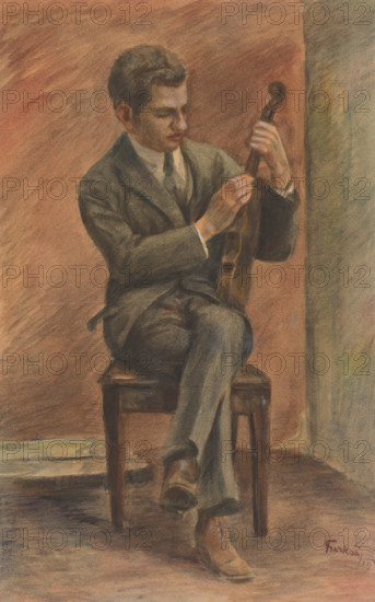 Study of a seated violinist, 1919.