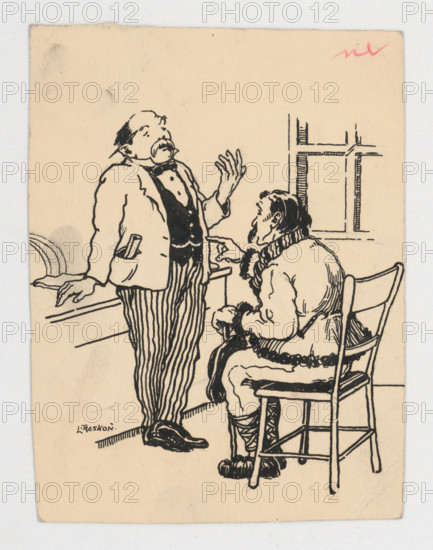 Lawyer with client, around 1920.