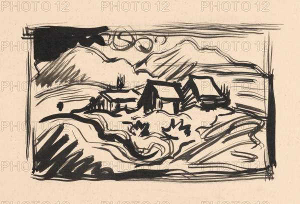 Landscape with cottages, 1940-1944.