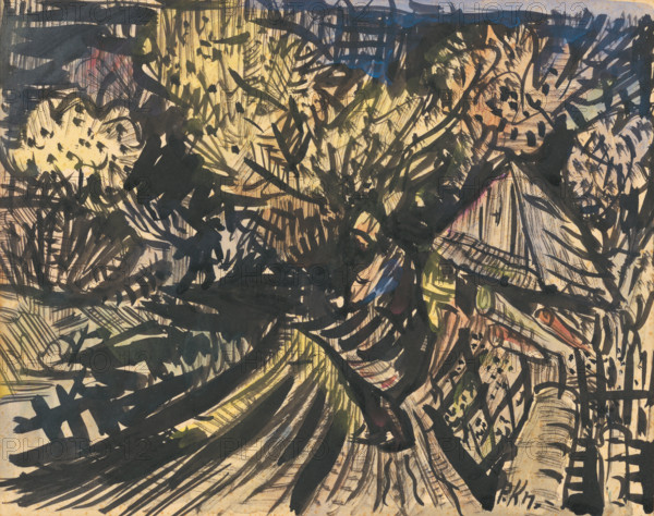 Forest landscape in autumn, 1940-1944.
