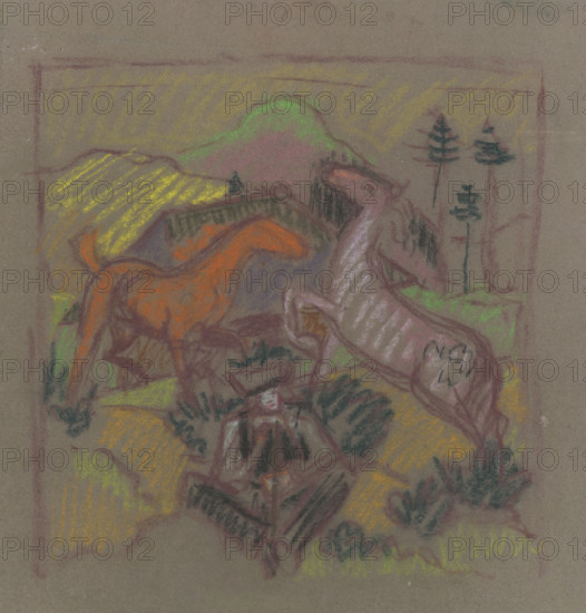 Horses in Pasture, 1940-1944.