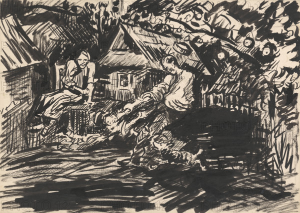 In the village yard, 1940-1944.