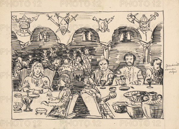 Illustration for a fairy tale, 1920-1930.