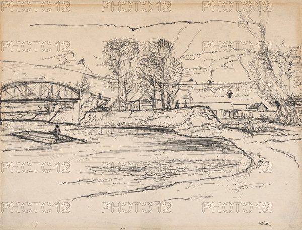 Raft on the Vah River, 1920-1929.