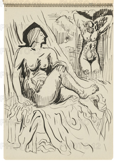 Sketchbook 22 Two Female Nudes, 1st half 20th century.