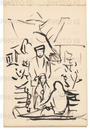 Sketchbook 19 Man and Two Women, 1st half 20th century.