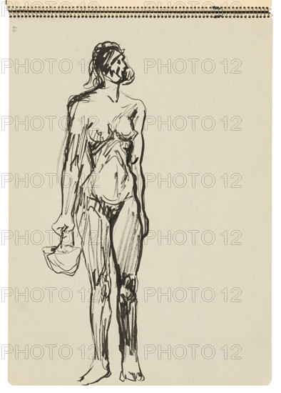Sketchbook 22 Standing Woman with a basket, 1st half 20th century.