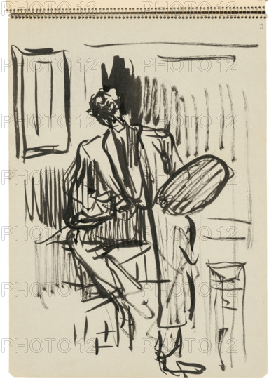 Sketchbook 22 Seated Self-Portrait with Palette, 1st half 20th century.