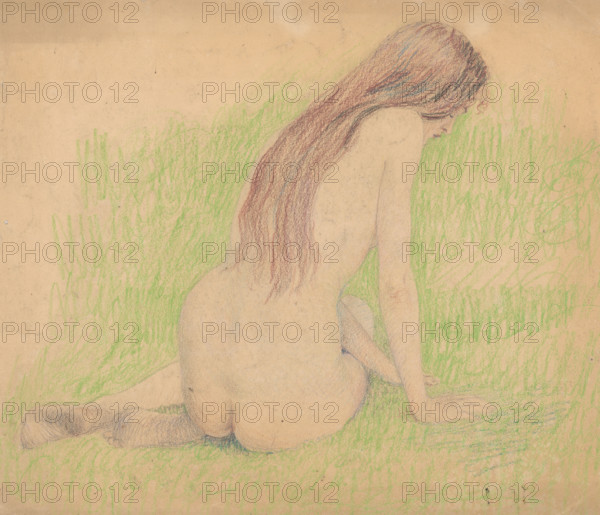 Nude in a meadow, around 1912.