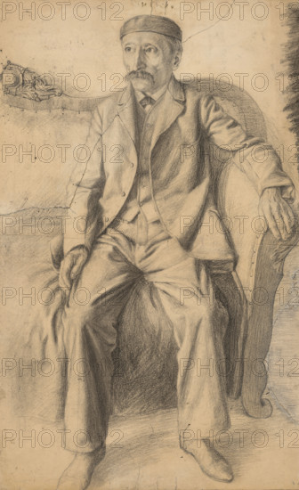 Study of a seated man on a sofa, 1920-1929.
