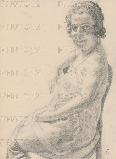Seated Woman in a camisole, around 1925.