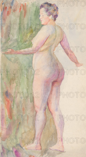 Standing female nude, around 1912.