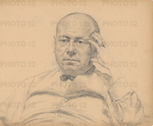 Man supporting his head, around 1930.