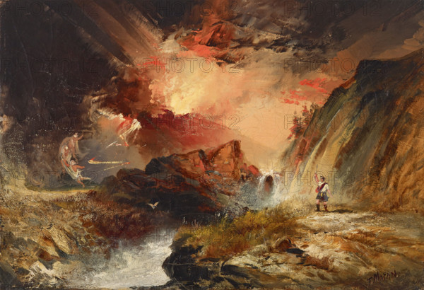 Macbeth and the Witches (possibly Highland Fantasy), about 1858-1859. Creator: Thomas Moran.