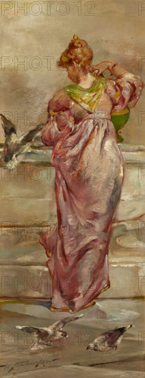 At the Fountain, about 1892. Creator: Walter Shirlaw.