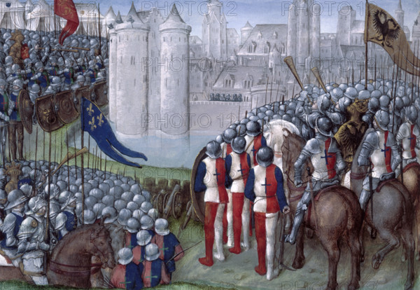 Crusaders besieging Damascus, late 15th century. Creator: Unknown.